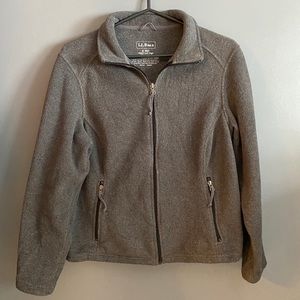 LL Bean fleece full zip sweater size S